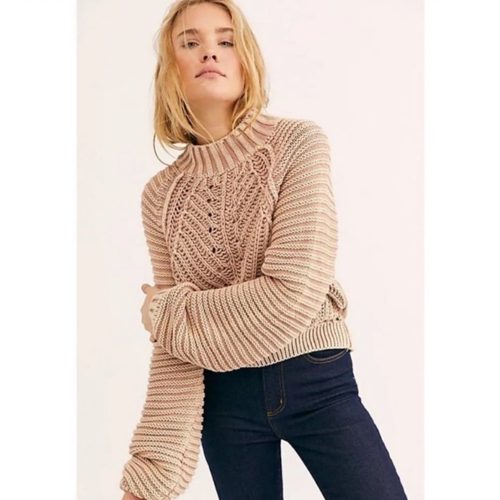 Free People Cable Knit Chunky Sweater